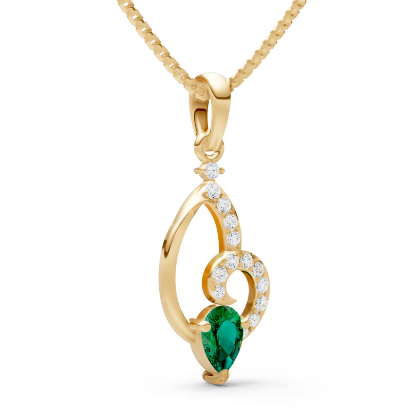 Emerald Whorl Base Brilliance Pendant