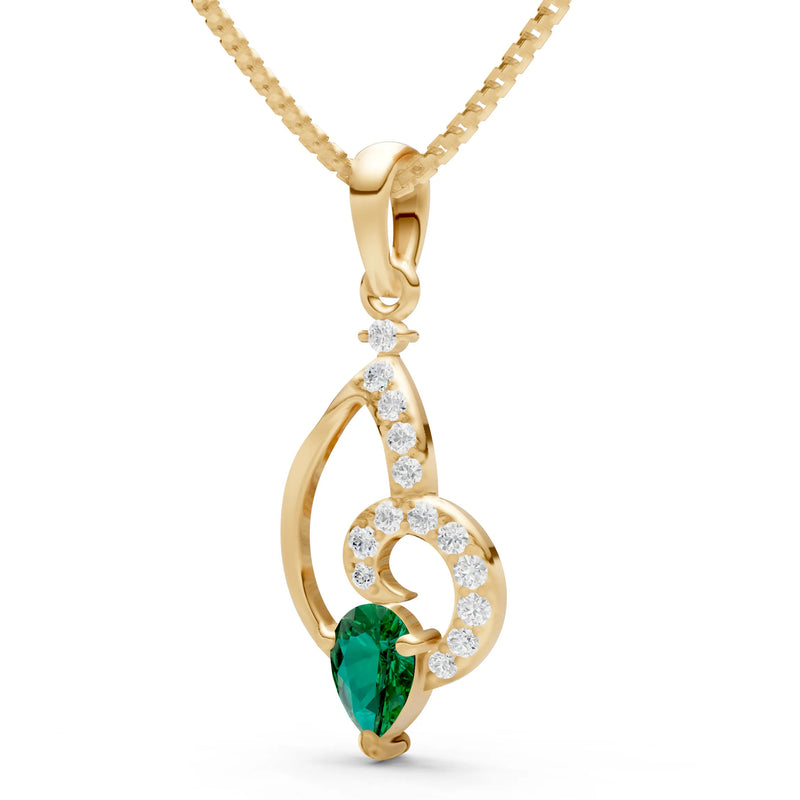 Emerald Whorl Base Brilliance Pendant
