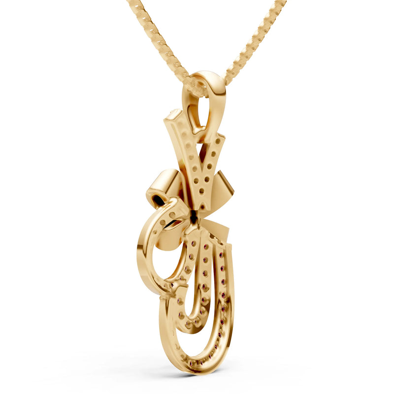 Garnet Tied Scrollwork Adorn Pendant