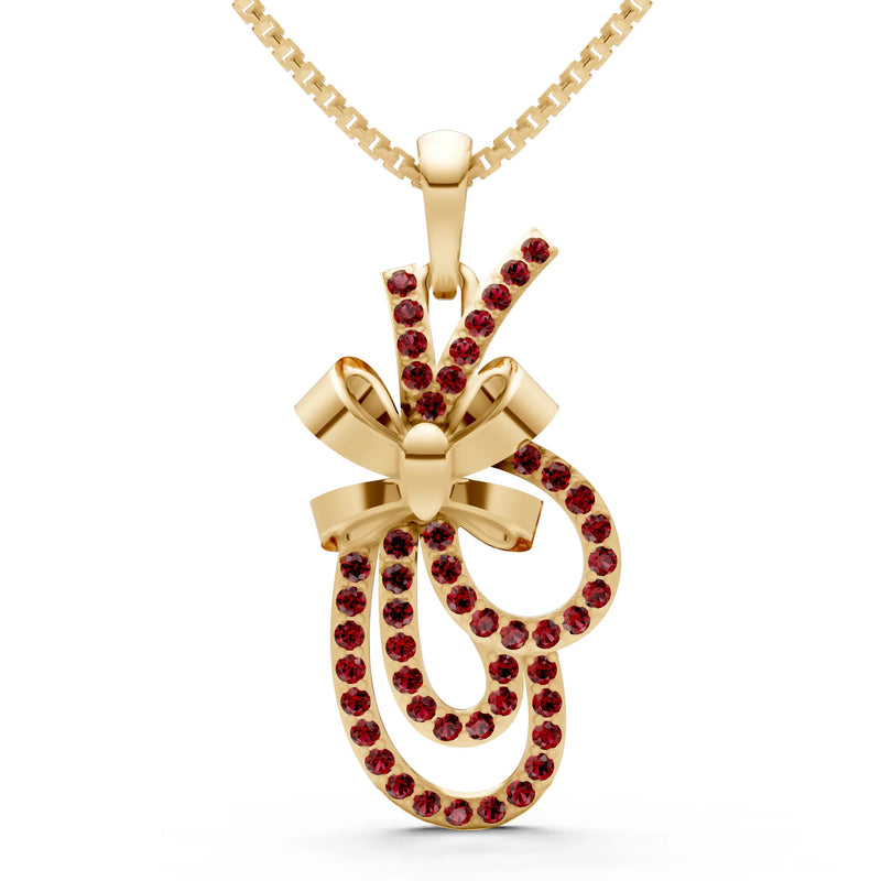 Garnet Tied Scrollwork Adorn Pendant