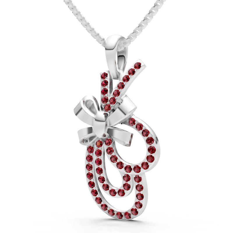 Garnet Tied Scrollwork Adorn Pendant