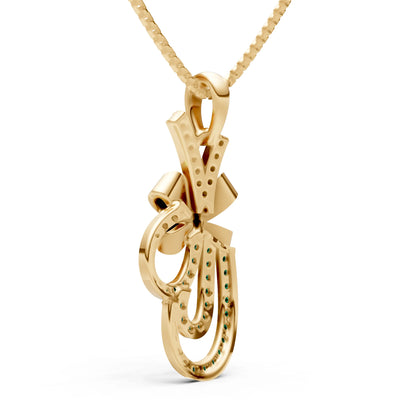 Emerald Tied Scrollwork Adorn Pendant