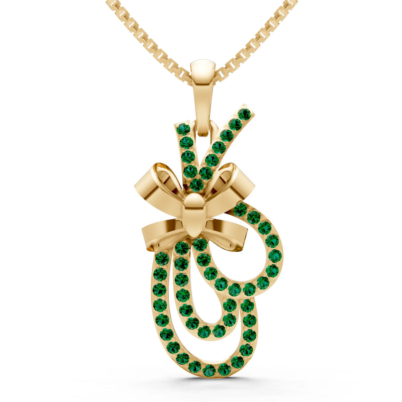 Emerald Tied Scrollwork Adorn Pendant