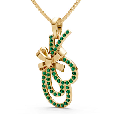 Emerald Tied Scrollwork Adorn Pendant
