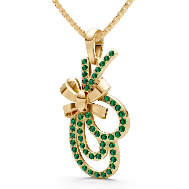 Emerald Tied Scrollwork Adorn Pendant