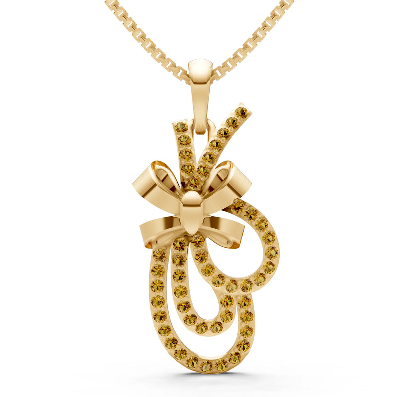 Citrine Tied Scrollwork Adorn Pendant