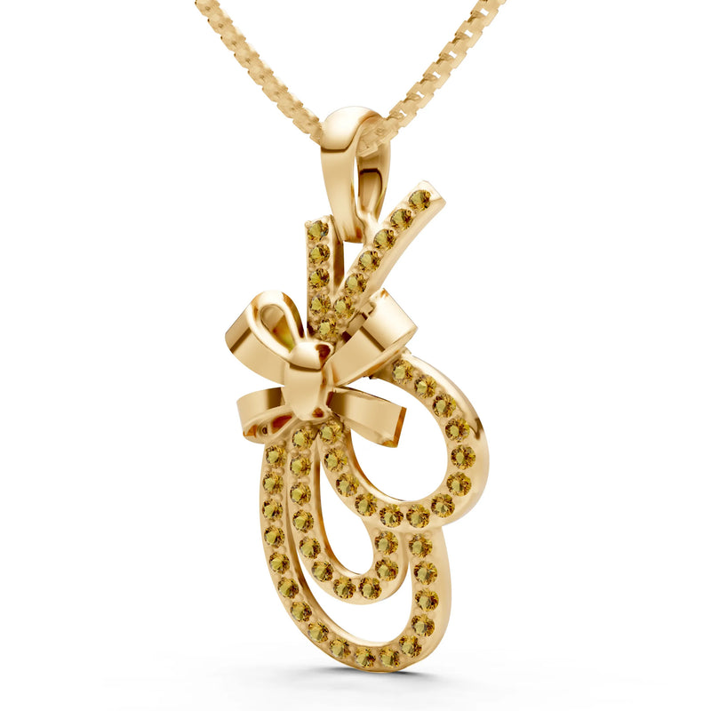 Citrine Tied Scrollwork Adorn Pendant