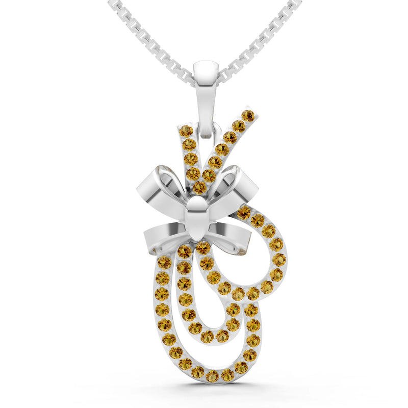 Citrine Tied Scrollwork Adorn Pendant