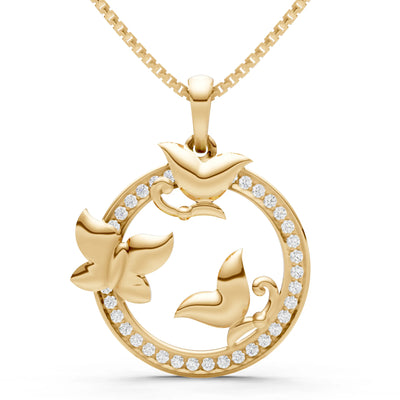 Diamond Circlet Flight Life Pendant