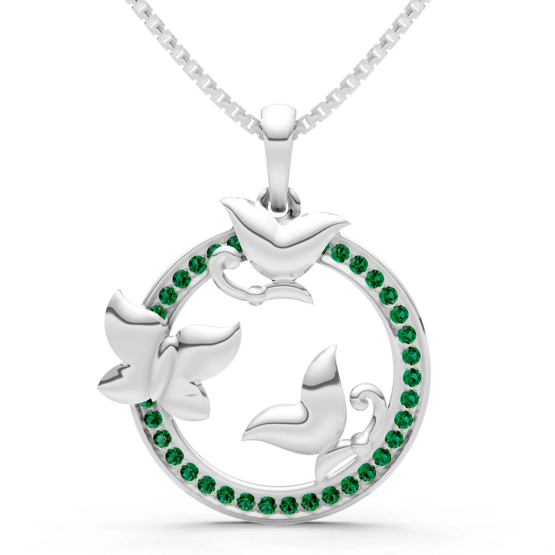 Emerald Butterflies Pendant
