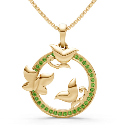 Peridot Circlet Flight Life Pendant