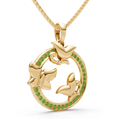 Peridot Circlet Flight Life Pendant