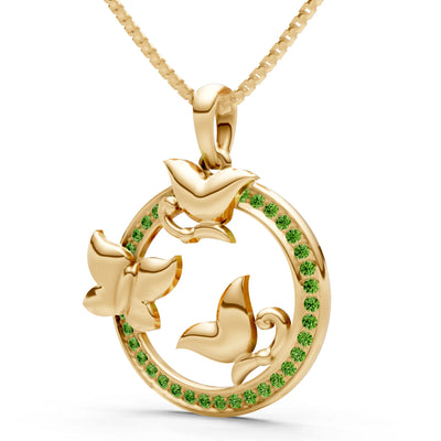 Peridot Circlet Flight Life Pendant