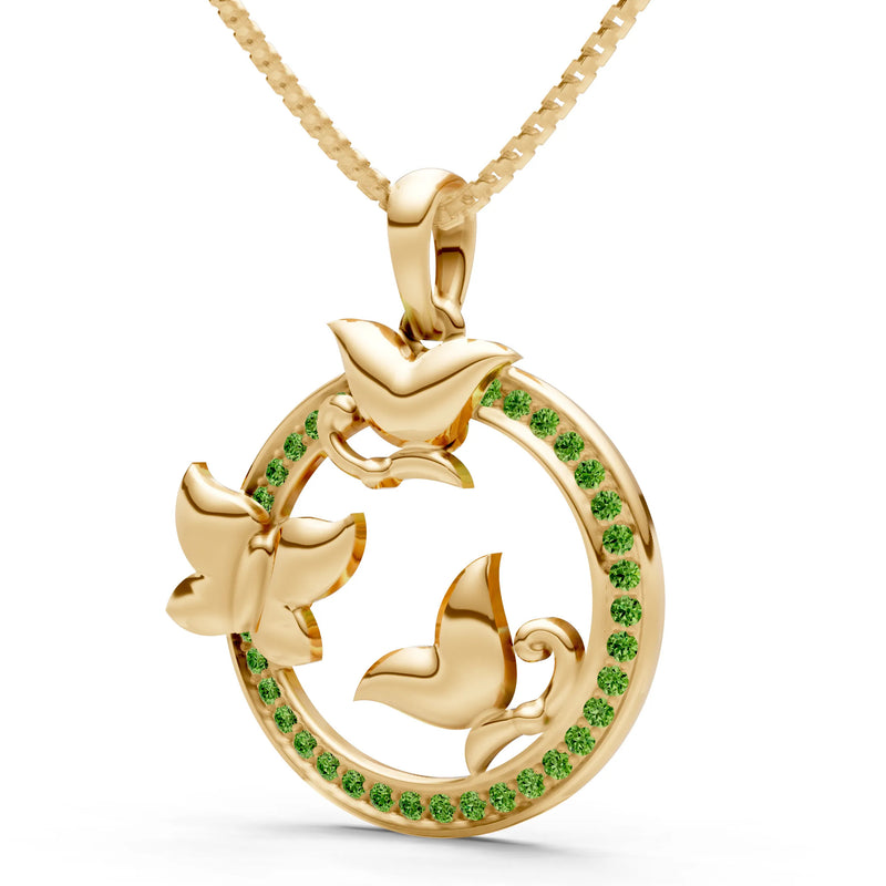 Peridot Circlet Flight Life Pendant