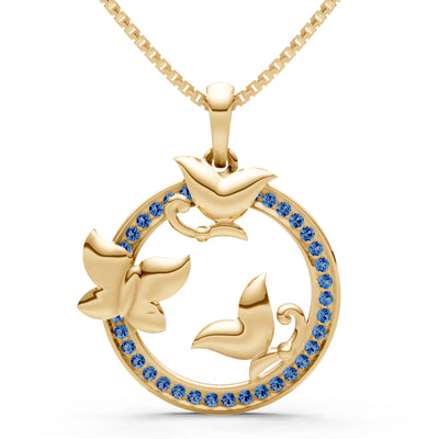 London Blue Topaz Butterflies Pendant