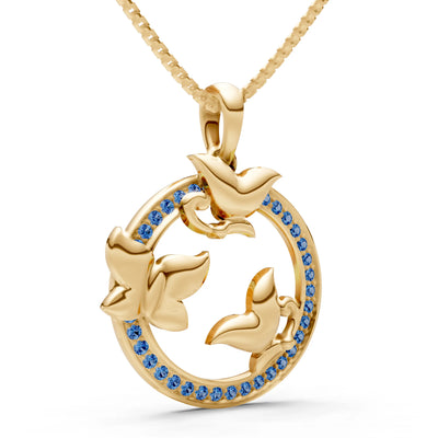 London Blue Topaz Butterflies Pendant