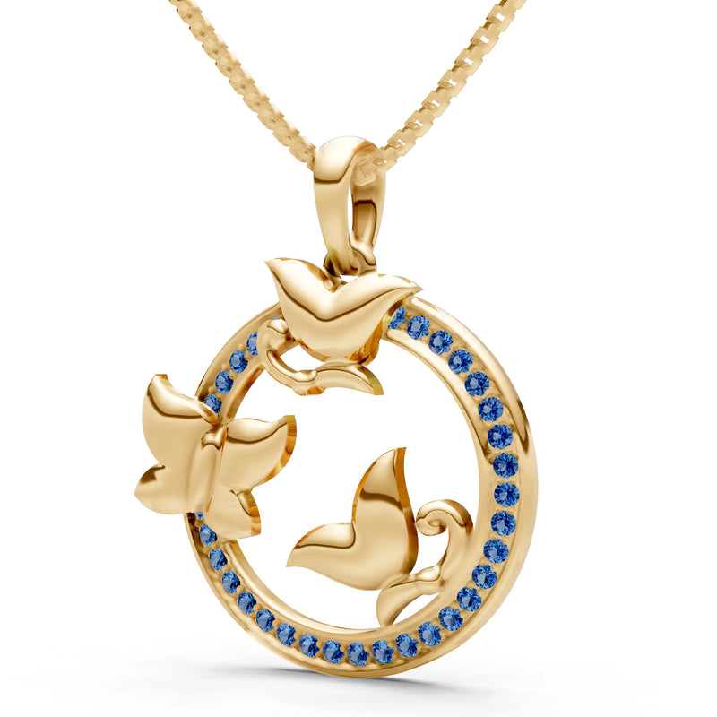 London Blue Topaz Butterflies Pendant