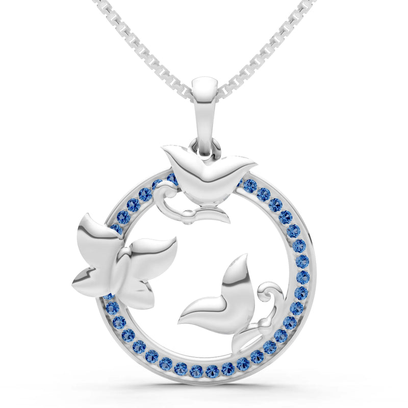 London Blue Topaz Butterflies Pendant