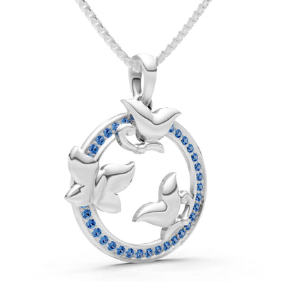 London Blue Topaz Butterflies Pendant