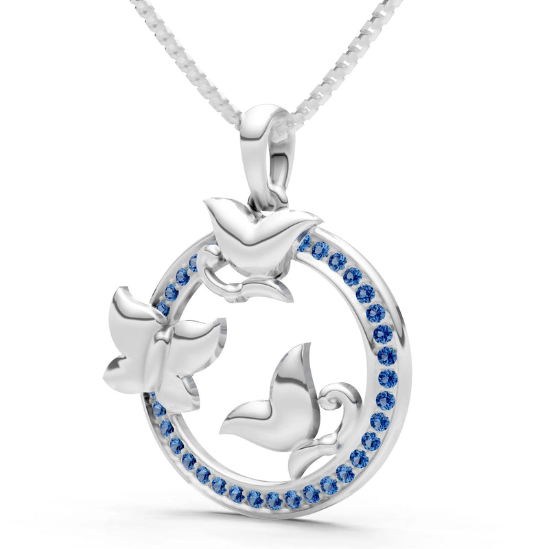 London Blue Topaz Butterflies Pendant