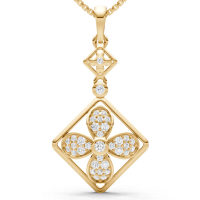 Rhombus Floral Suspension Bright Pendant