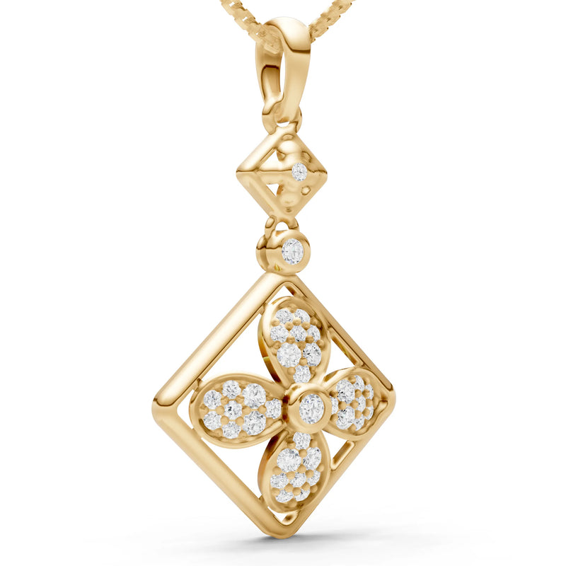 Rhombus Floral Suspension Bright Pendant