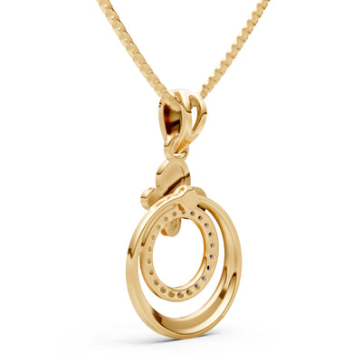 Amethyst Butterfly Double Ring Pendant