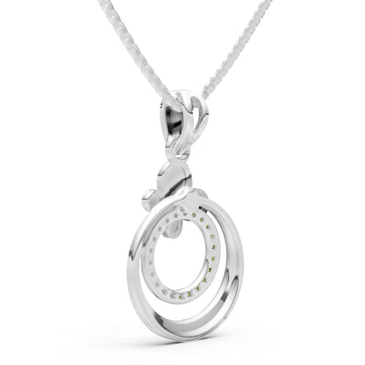 Peridot Butterfly Double Ring Glint Pendant