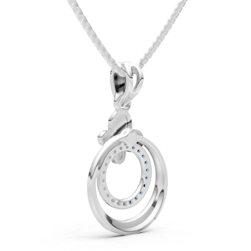 London Blue Topaz Butterfly Double Ring Pendant