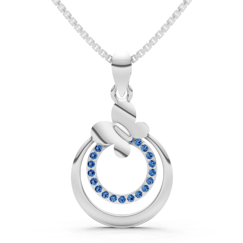 London Blue Topaz Butterfly Double Ring Pendant