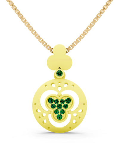 Emerald Medallion Trinity Aura Pendant