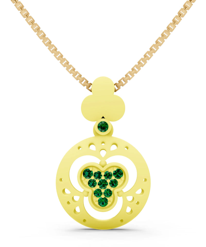 Emerald Medallion Trinity Aura Pendant