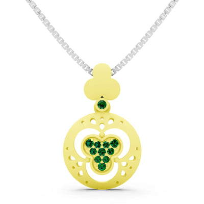 Emerald Medallion Trinity Aura Pendant