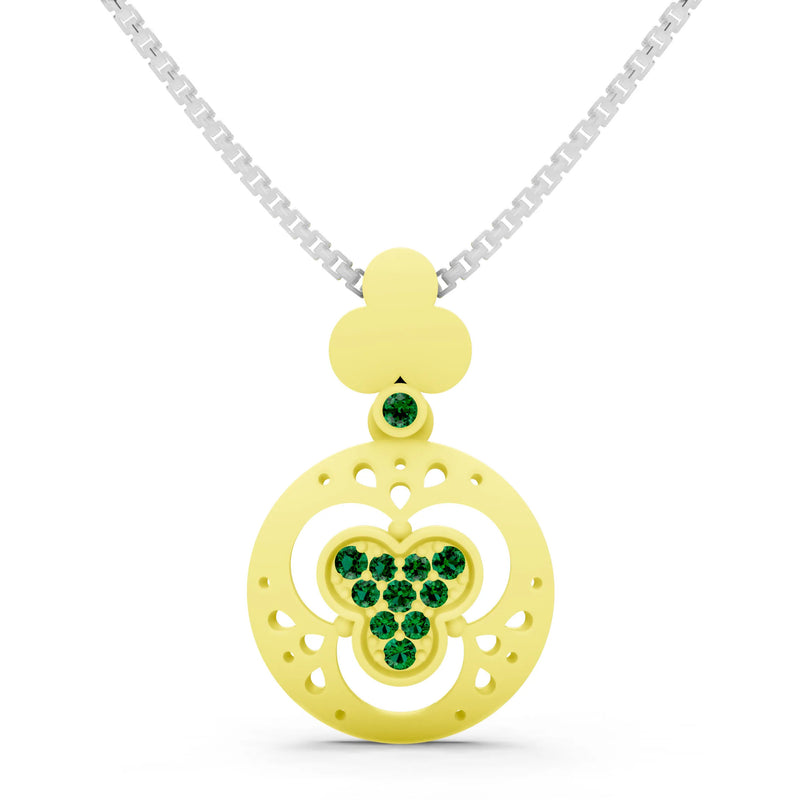 Emerald Medallion Trinity Aura Pendant