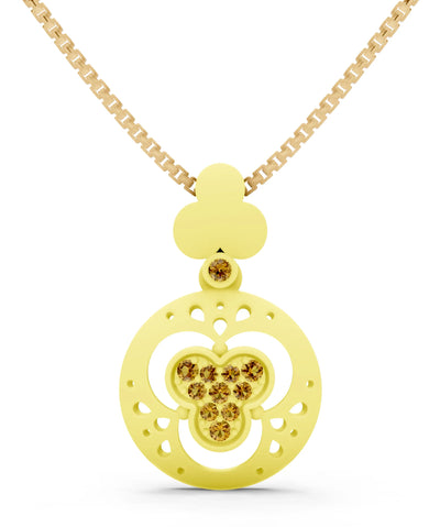 Citrine Medallion Trinity Aura Pendant