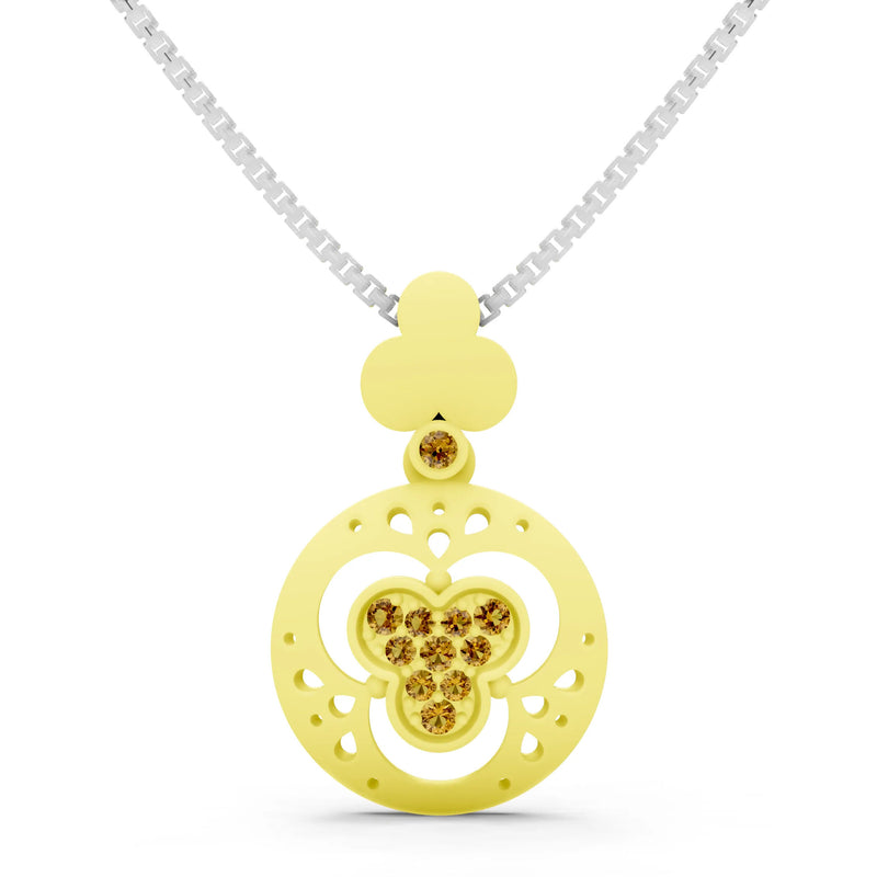 Citrine Medallion Trinity Aura Pendant