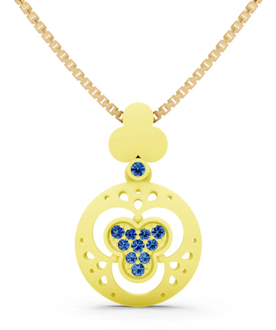 London Blue Topaz Medallion Trinity Aura Pendant