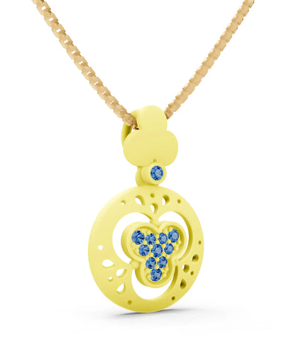 London Blue Topaz Medallion Trinity Aura Pendant