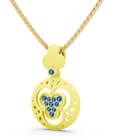 London Blue Topaz Medallion Trinity Aura Pendant