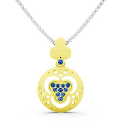 London Blue Topaz Medallion Trinity Aura Pendant