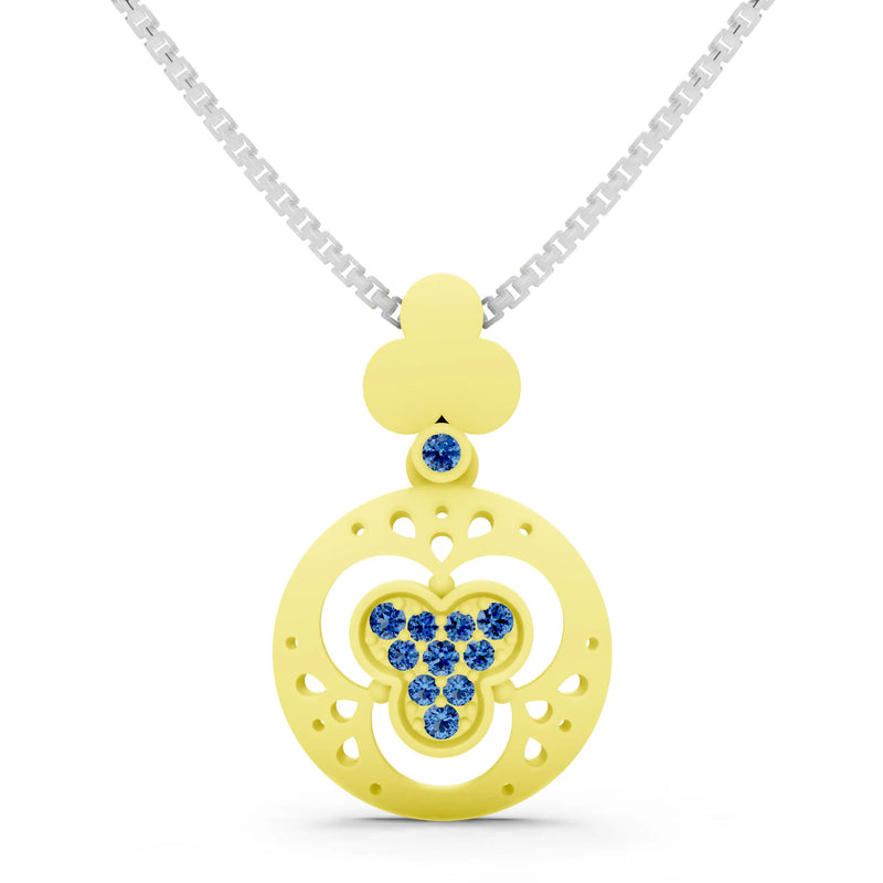 London Blue Topaz Medallion Trinity Aura Pendant