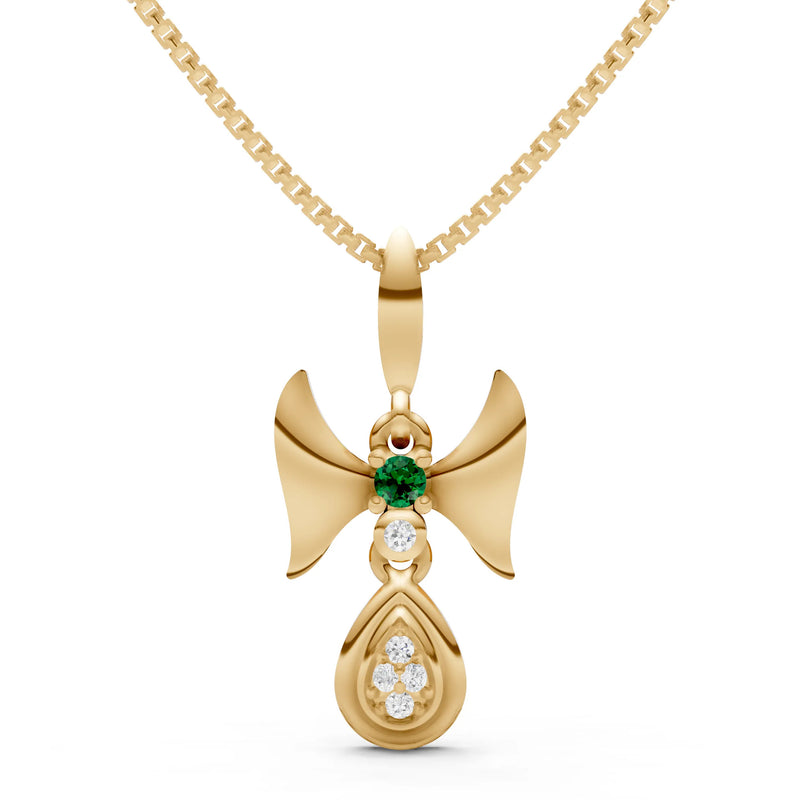 Emerald Ribbon Drop Pendant