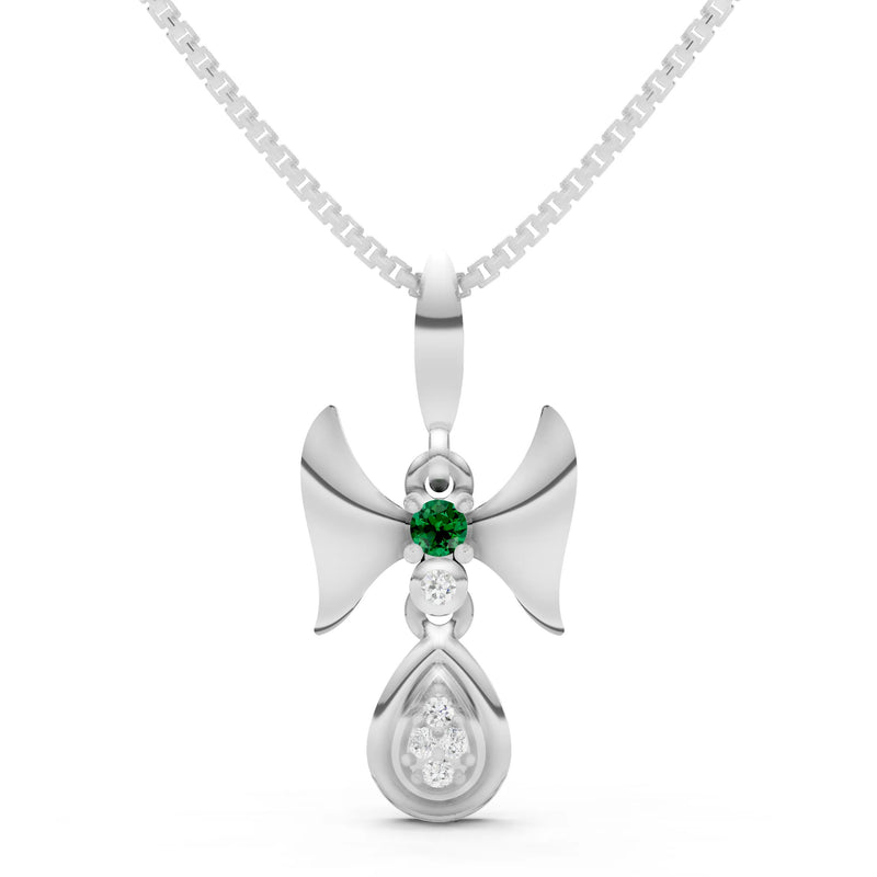 Emerald Ribbon Drop Pendant