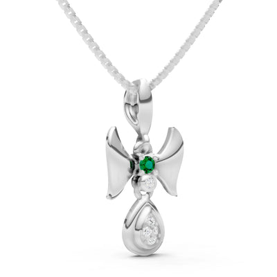 Emerald Ribbon Drop Pendant
