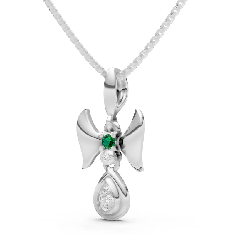 Emerald Ribbon Drop Pendant