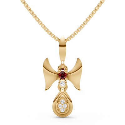 Garnet Ribbon Drop Pendant