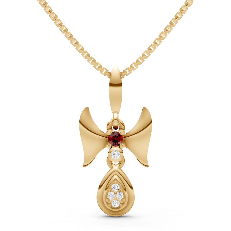 Garnet Ribbon Drop Pendant