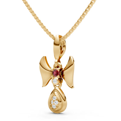 Garnet Ribbon Drop Pendant