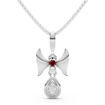 Garnet Ribbon Drop Pendant