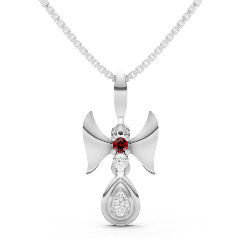 Garnet Ribbon Drop Pendant